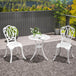 Aluminium 3 Pieces Garden Bistro Set With Parasol Hole - Velmora