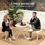 Aluminium 3 Pieces Garden Bistro Set With Parasol Hole - Velmora