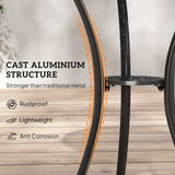 Aluminium 3 Pieces Round Garden Bistro Set With 2 Armchairs - Velmora
