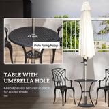 Aluminium 3 Pieces Round Garden Bistro Set With 2 Armchairs - Velmora