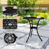 Aluminium 3 Pieces Round Garden Bistro Set With 2 Armchairs - Velmora