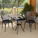 Aluminium 3 Pieces Round Garden Bistro Set With 2 Armchairs - Velmora