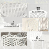 Aluminium 3 Pieces Round Garden Bistro Set With 2 Armchairs - Velmora