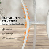 Aluminium 3 Pieces Round Garden Bistro Set With 2 Armchairs - Velmora