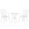 Aluminium 3 Pieces Round Garden Bistro Set With 2 Armchairs - Velmora