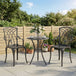 Aluminium 3 Pieces Round Garden Bistro Set With 2 Armchairs - Velmora