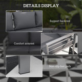 Aluminium 3 Seater Garden Bench With Cushions - Velmora