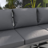 Aluminium 3 Seater Garden Bench With Cushions - Velmora