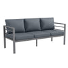 Aluminium 3 Seater Garden Bench With Cushions - Velmora