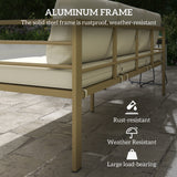 Aluminium 3 Seater Garden Bench With Cushions - Velmora