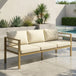 Aluminium 3 Seater Garden Bench With Cushions - Velmora