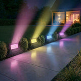 Aluminium 32W LED RGB Floodlights Linkable in Pack of 4 With Remote Control - Velmora
