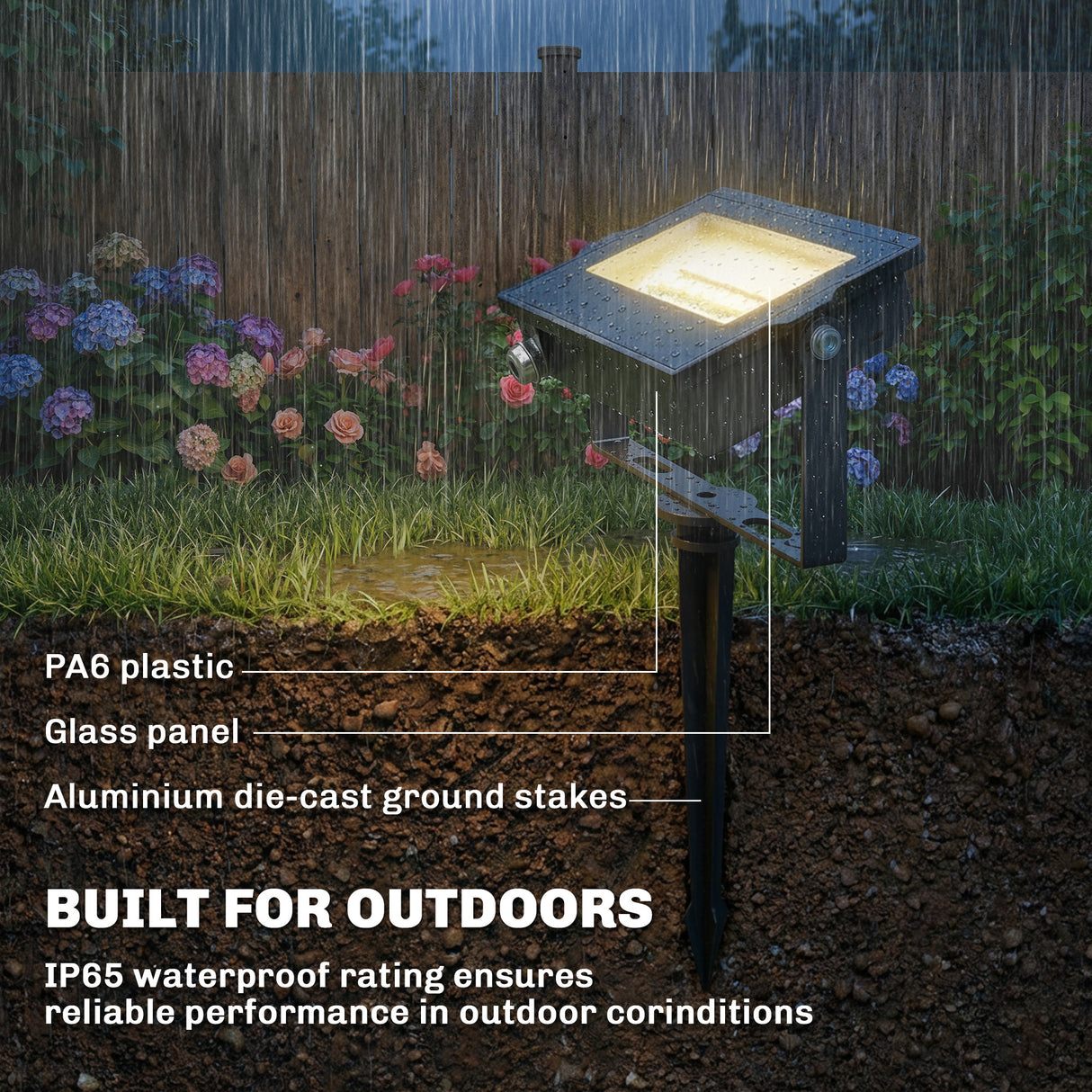 Aluminium 32W LED RGB Floodlights Linkable in Pack of 4 With Remote Control - Velmora