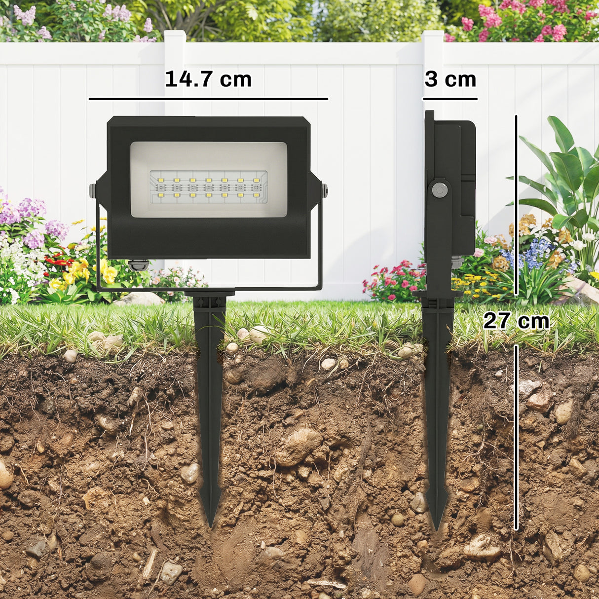 Aluminium 32W LED RGB Floodlights Linkable in Pack of 4 With Remote Control - Velmora