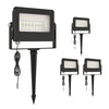 Aluminium 32W LED RGB Floodlights Linkable in Pack of 4 With Remote Control - Velmora