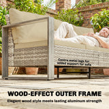Aluminium 4 Pieces Garden Sofa Set With 3 Seater Sofa and Armchairs - Velmora