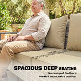 Aluminium 4 Pieces Garden Sofa Set With 3 Seater Sofa and Armchairs - Velmora