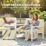 Aluminium 4 Seater Garden Sofa Set With 2 Armchairs And Coffee Table - Velmora