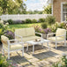 Aluminium 4 Seater Garden Sofa Set With 2 Armchairs And Coffee Table - Velmora