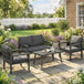 Aluminium 4 Seater Garden Sofa Set With 2 Armchairs And Coffee Table - Velmora
