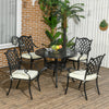 Aluminium 4 Seater Round Garden Dining Set With Cushions - Velmora