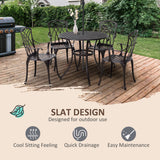 Aluminium 5 Pieces Round Garden Dining Set for 4 People - Velmora