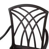 Aluminium 5 Pieces Round Garden Dining Set for 4 People - Velmora