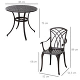 Aluminium 5 Pieces Round Garden Dining Set for 4 People - Velmora
