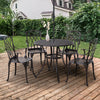 Aluminium 5 Pieces Round Garden Dining Set for 4 People - Velmora