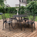 Aluminium 5 Pieces Round Garden Dining Set for 4 People - Velmora