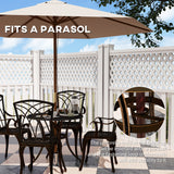 Aluminium 5 Pieces Round Garden Dining Set for 4 People - Velmora