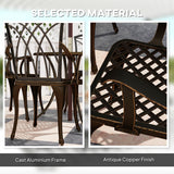 Aluminium 5 Pieces Round Garden Dining Set for 4 People - Velmora