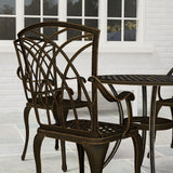 Aluminium 5 Pieces Round Garden Dining Set for 4 People - Velmora