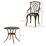 Aluminium 5 Pieces Round Garden Dining Set for 4 People - Velmora