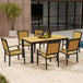 Aluminium 6 Seater Garden Dining Set With Stackable Chairs And Rectangular Table - Velmora