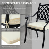 Aluminium 7 Pieces Patio Garden Dining Set With Parasol Hole With Cushions - Velmora