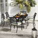 Aluminium 7 Pieces Patio Garden Dining Set With Parasol Hole With Cushions - Velmora