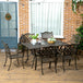 Aluminium 7 Pieces Patio Garden Dining Set With Parasol Hole With Cushions - Velmora