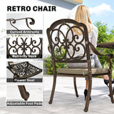 Aluminium 8 Seater Garden Dining Set With Cushions and Parasol Hole - Velmora