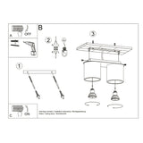 Aluminium Ceiling Light With 2 Orbis Lamps - Deep Space