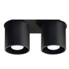 Aluminium Ceiling Light With 2 Orbis Lamps - Deep Space