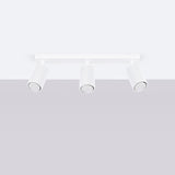 Aluminium Ceiling Light With 3 Karbon Lamps - Deep Space