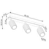 Aluminium Ceiling Light With 3 Karbon Lamps - Deep Space