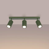 Aluminium Ceiling Light With 3 Karbon Lamps - Deep Space