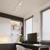 Aluminium Ceiling Light With 4 Karbon Lamps - Deep Space