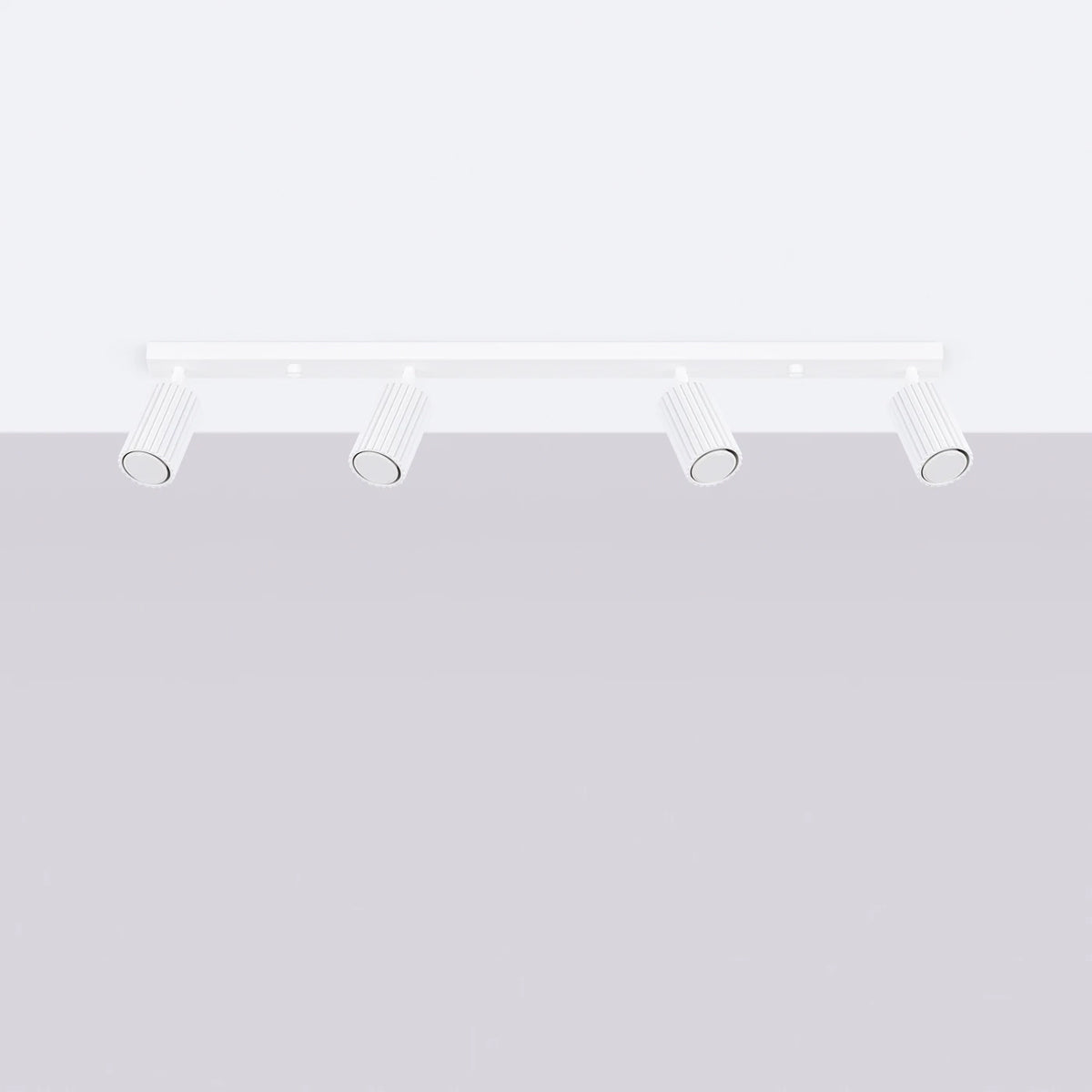 Aluminium Ceiling Light With 4 Karbon Lamps - Deep Space