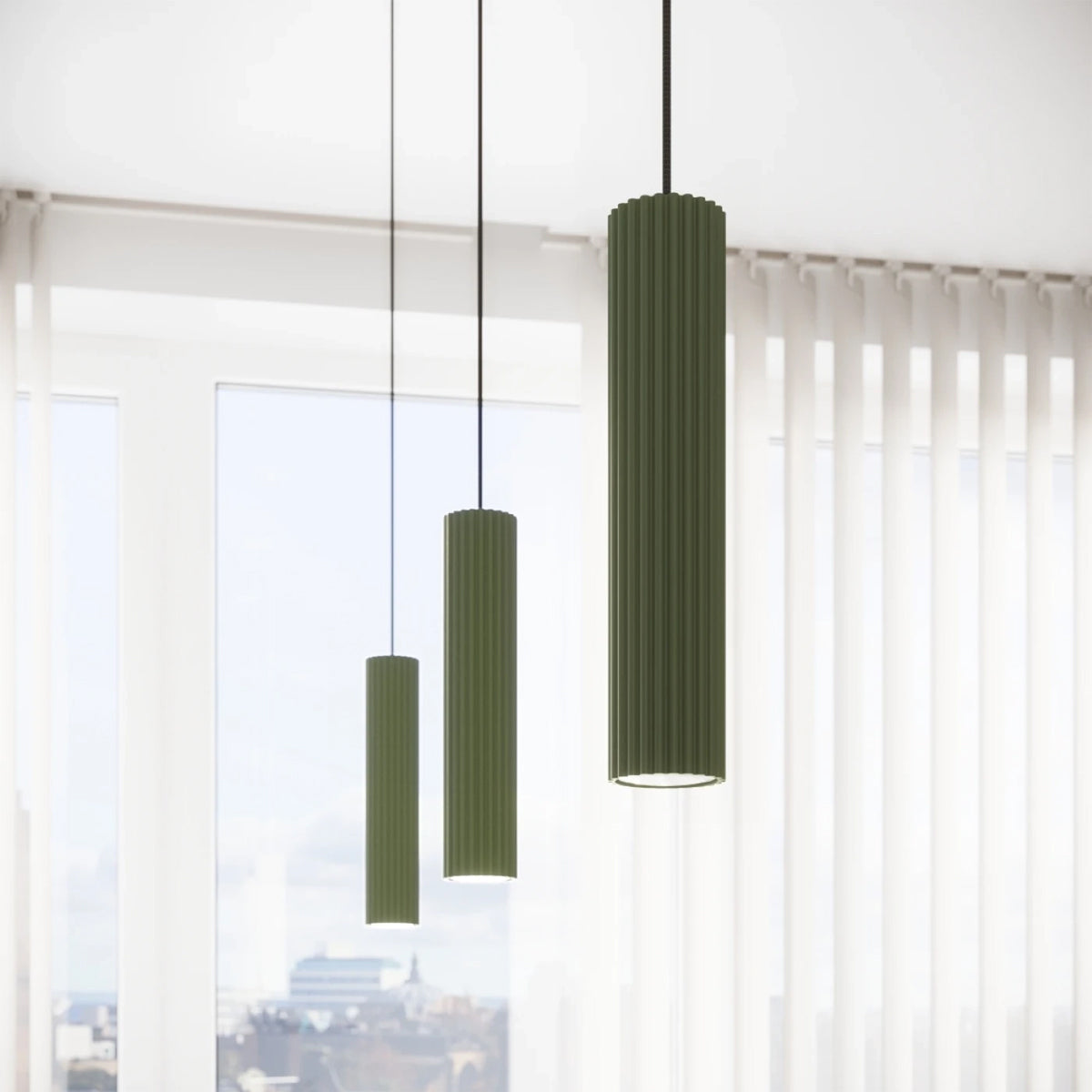 Aluminium Ceiling Light With 4 Karbon Lamps - Deep Space