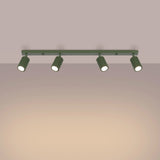 Aluminium Ceiling Light With 4 Karbon Lamps - Deep Space