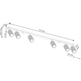 Aluminium Ceiling Light With 6 Karbon Lamps - Deep Space