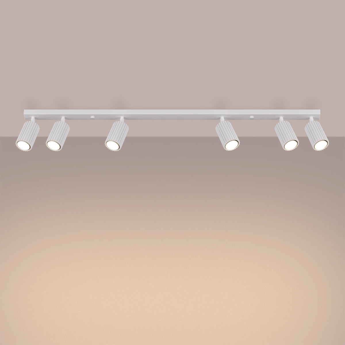 Aluminium Ceiling Light With 6 Karbon Lamps - Deep Space